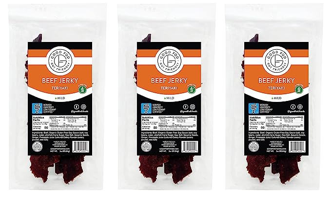 Good Fod Foods Teriyaki Beef Jerky 3-Pack
