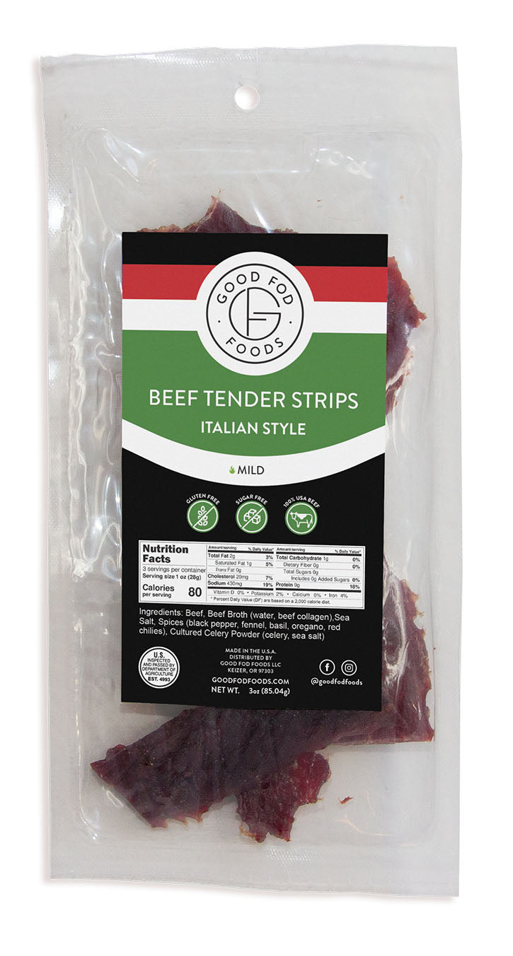 Good Fod Foods Beef Tender Strips JUMBO Variety Pack of 6 Packages (Save 10%)