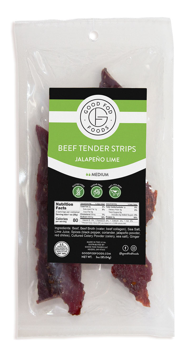 Good Fod Foods Beef Tender Strips Variety Pack of 3 Packages