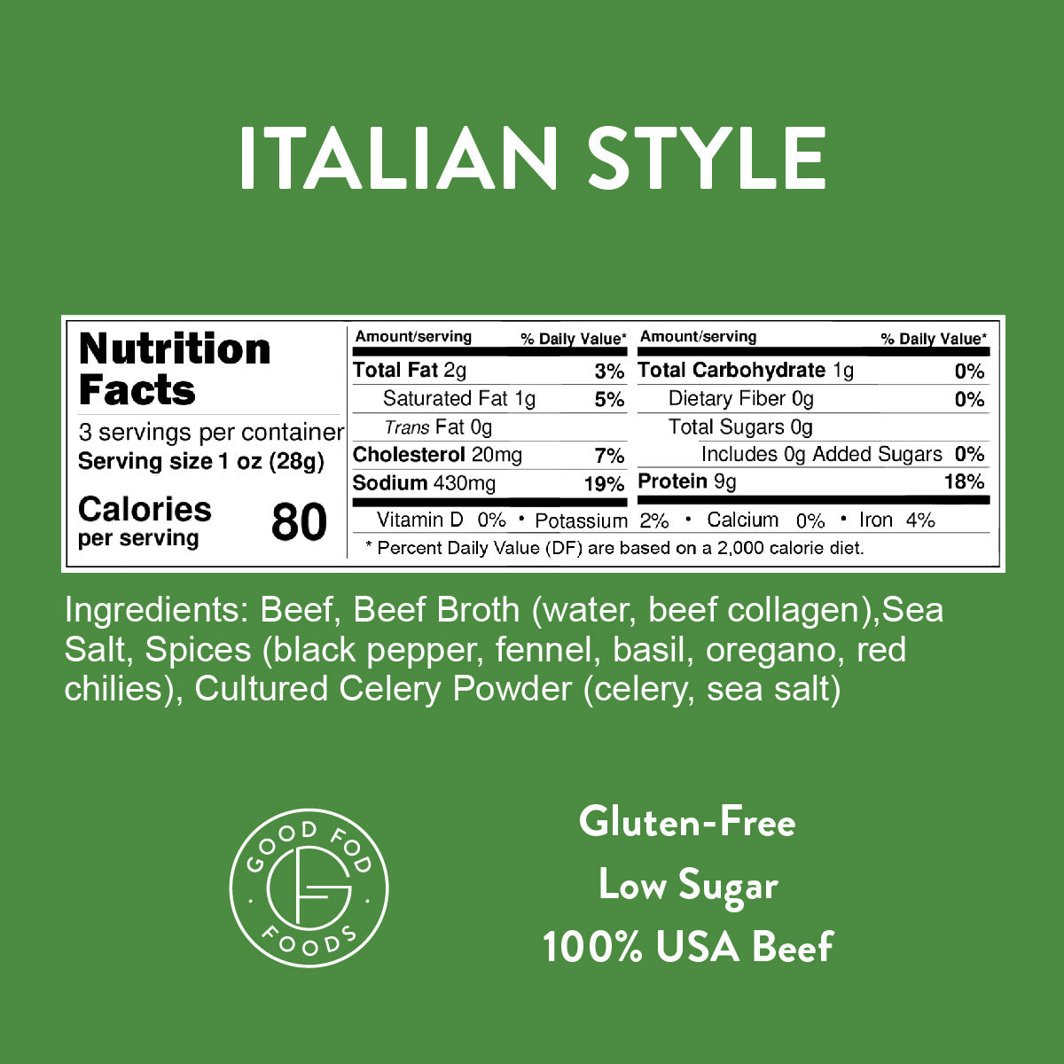 Good Fod Foods Italian Beef Tender Strips 3-Pack