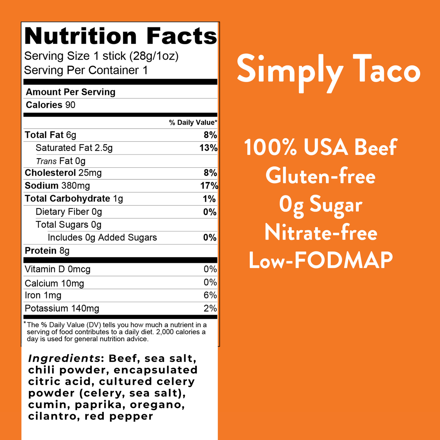 Good Fod Simply Taco Meat Stick 1-10ct