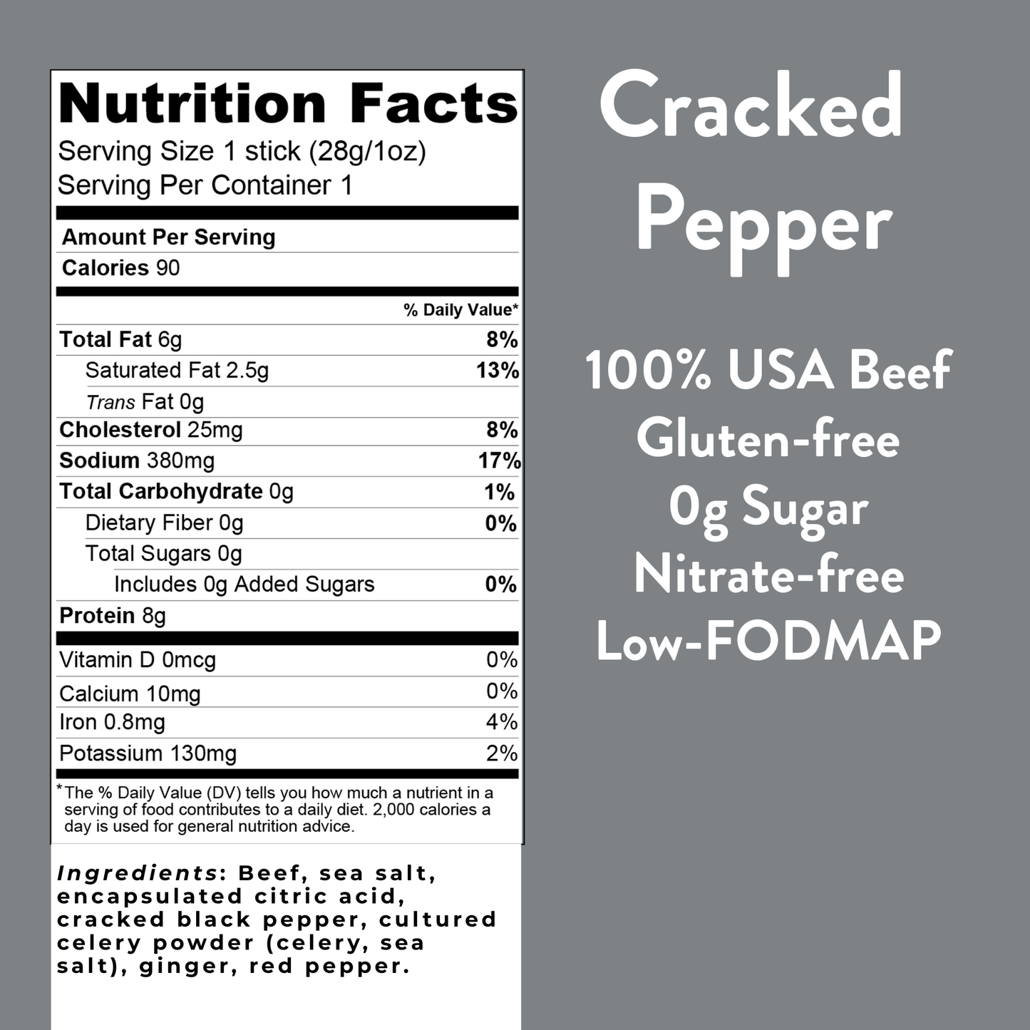 Good Fod Cracked Pepper Meat Stick 1-10ct