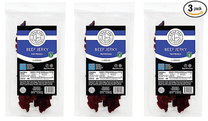 Good Fod Foods Peppered Beef Jerky 3-Pack