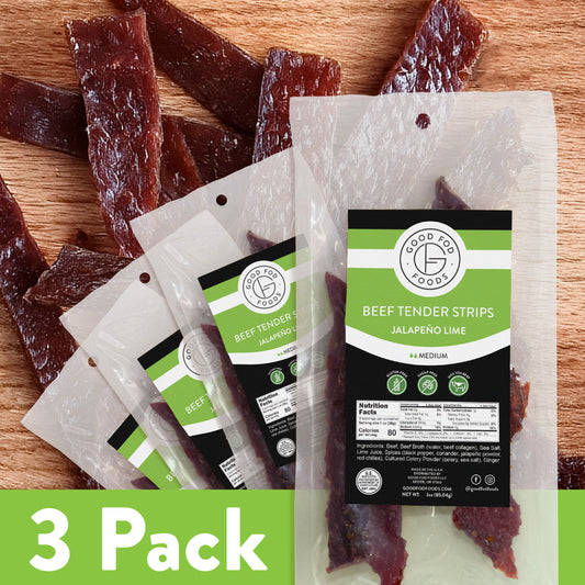 Good Fod Foods Jalapeño-Lime Beef Tender Strips 3-Pack