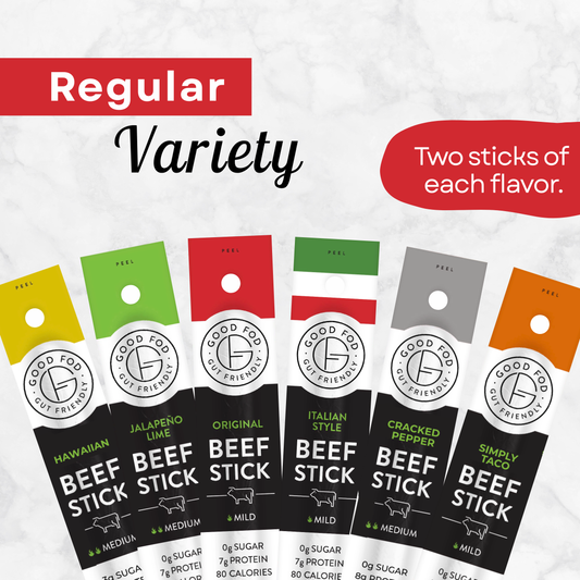 Good Fod Foods Regular Variety Pack of Meat Sticks 2 of Each Flavor (12ct)